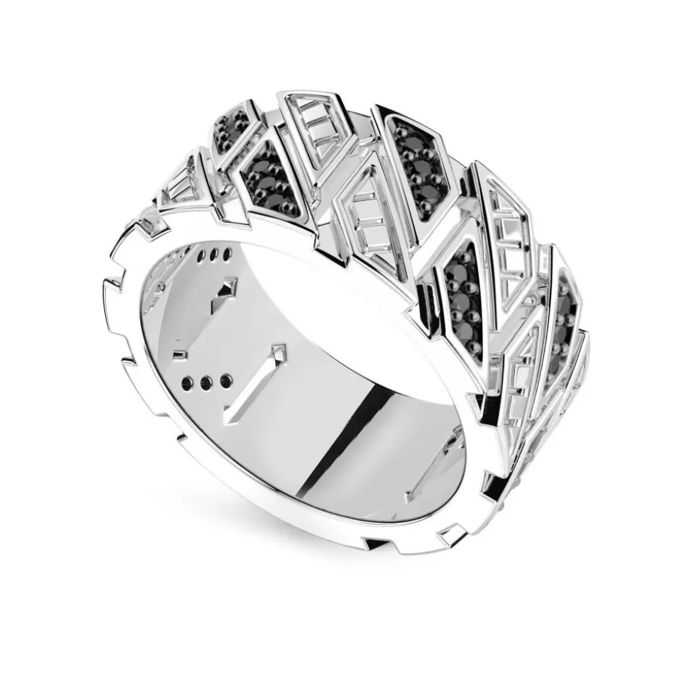 Bague A Bande Zancan En Argent Avec Pierres.^Zancan Gioielli Outlet