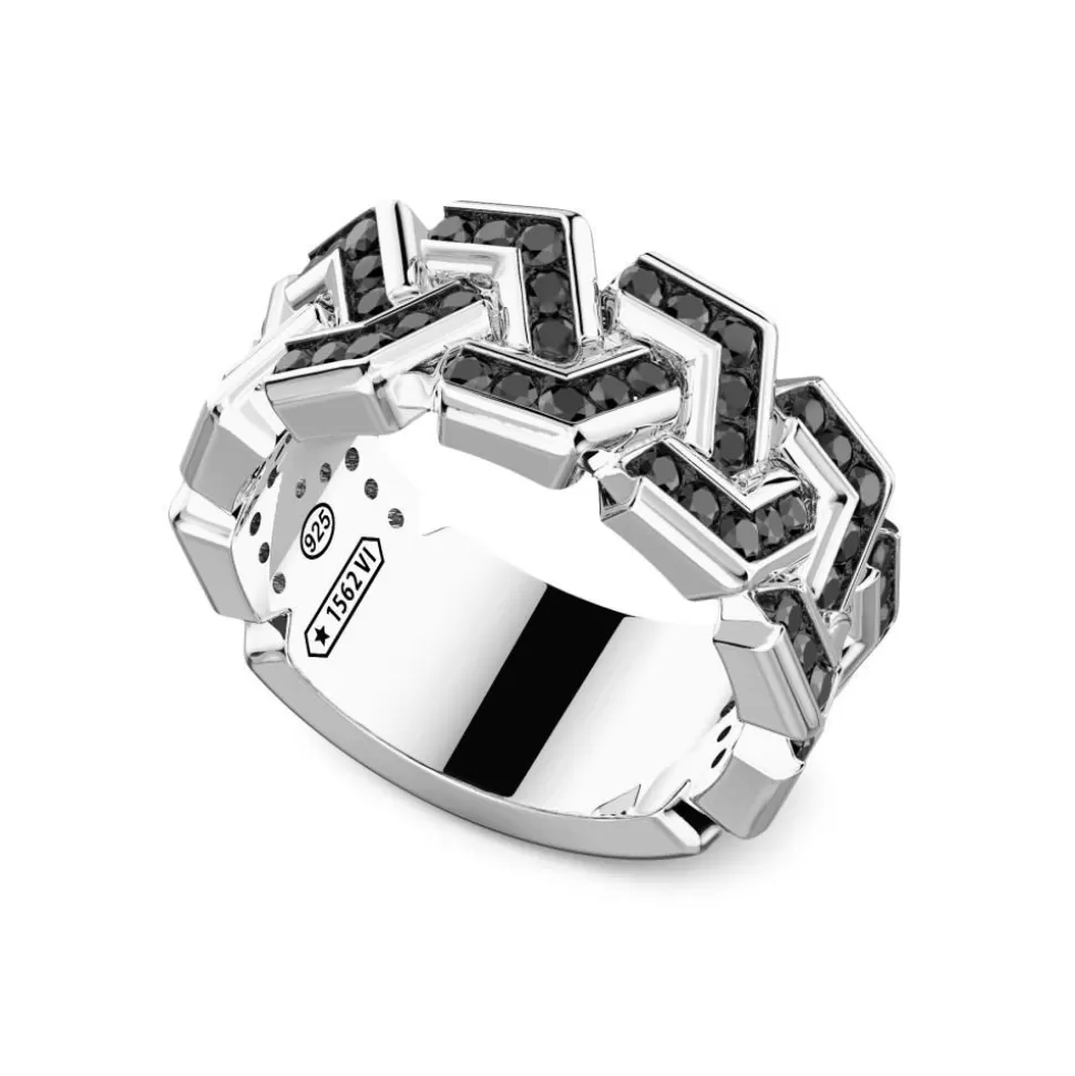 Bague A Bande Zancan En Argent Avec Pierres.^Zancan Gioielli Store