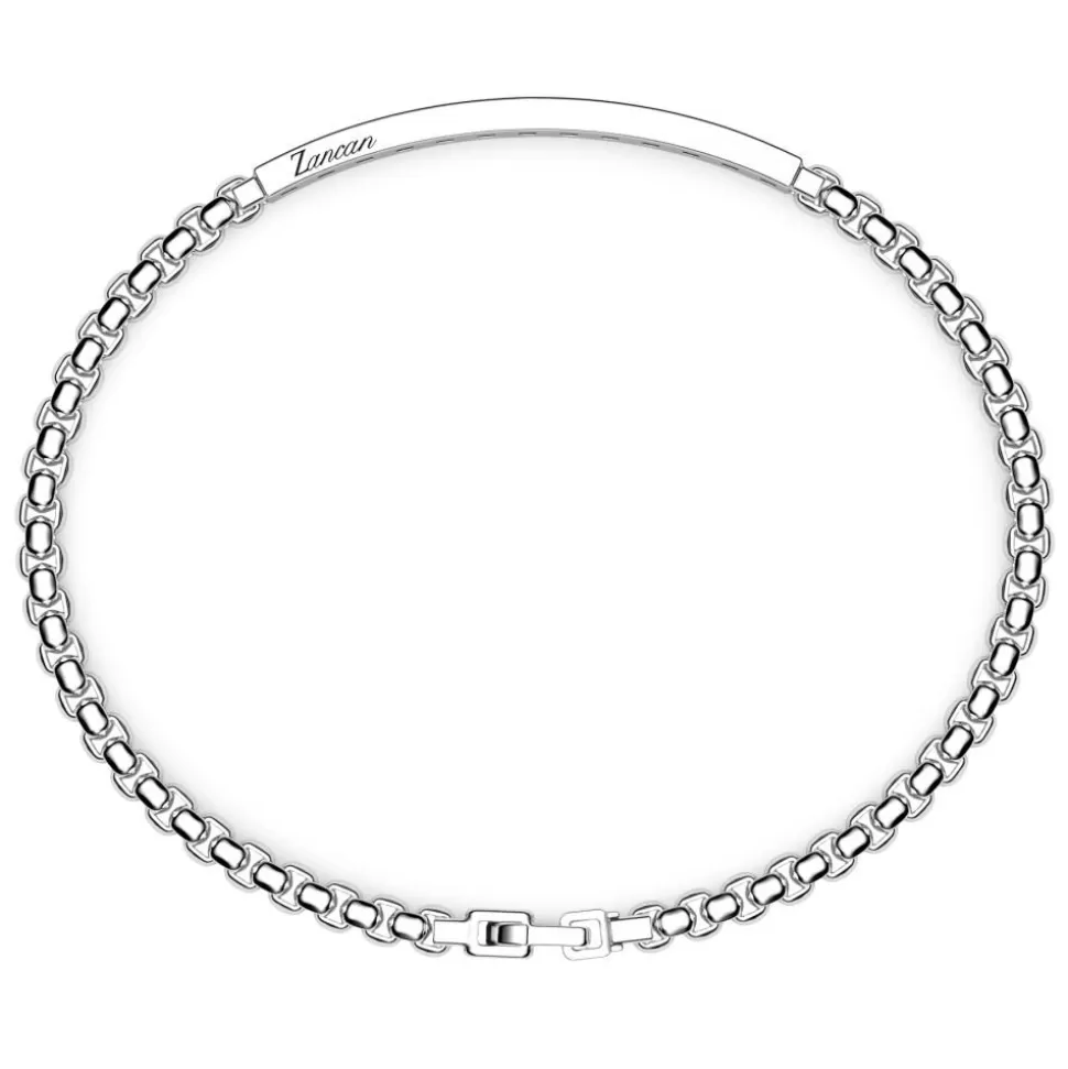 Bracelet Zancan En Argent Avec Plaque Centrale.^Zancan Gioielli Online