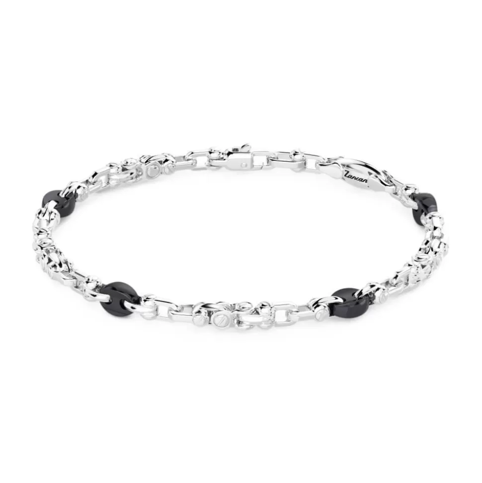 Bracelet Zancan Maille Seule En Argent Et Ceramique.^Zancan Gioielli New