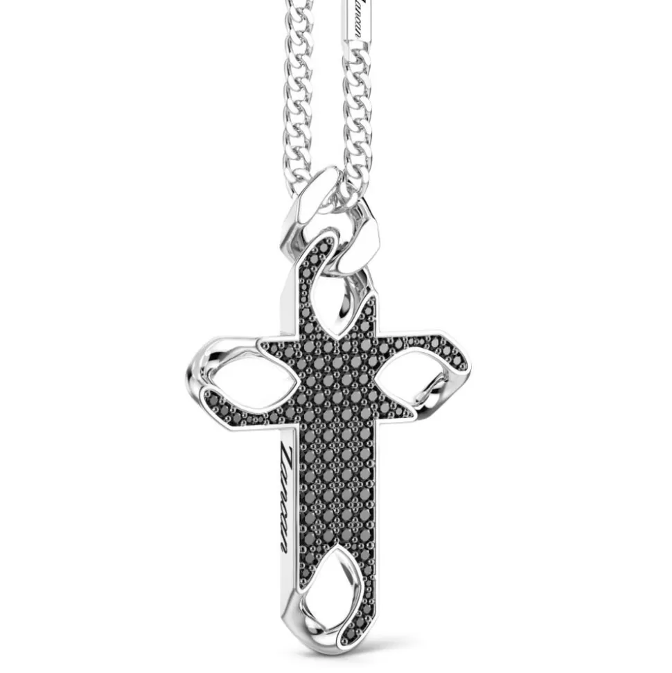 Collier Zancan En Argent Avec Pendentif Croix Et Pierres.^Zancan Gioielli Shop