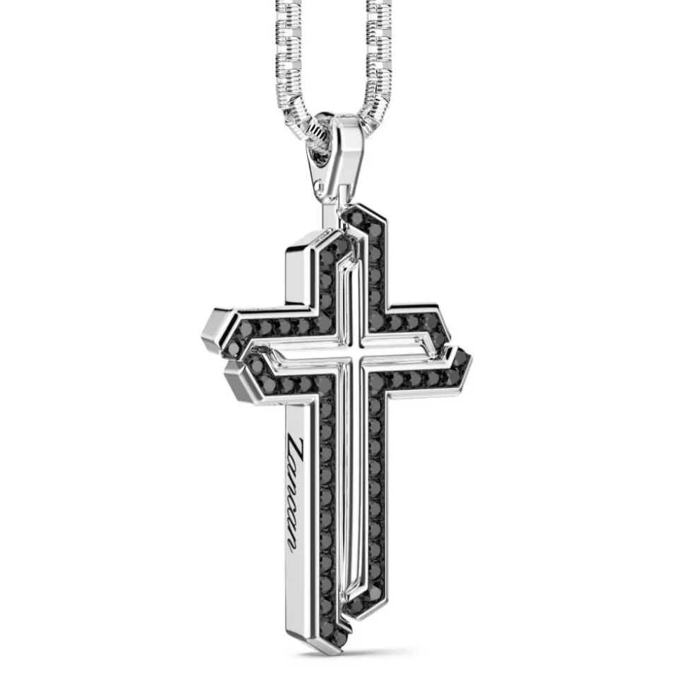 Collier Zancan En Argent Avec Pendentif Croix Et Pierres.^Zancan Gioielli Fashion