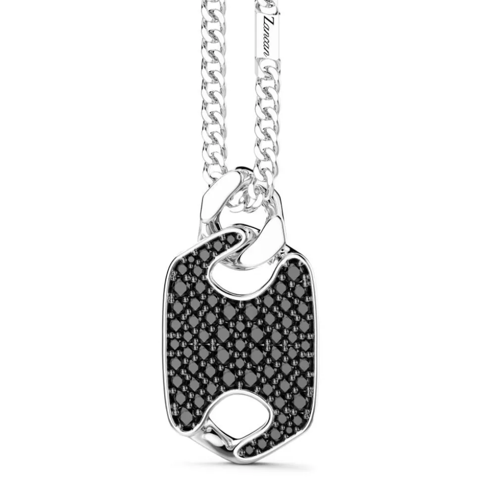 Collier Zancan En Argent Avec Pendentif Plaque Et Pierres.^Zancan Gioielli Online