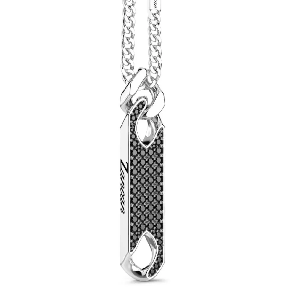 Collier Zancan En Argent Avec Pendentif Plaque Et Pierres.^Zancan Gioielli Hot