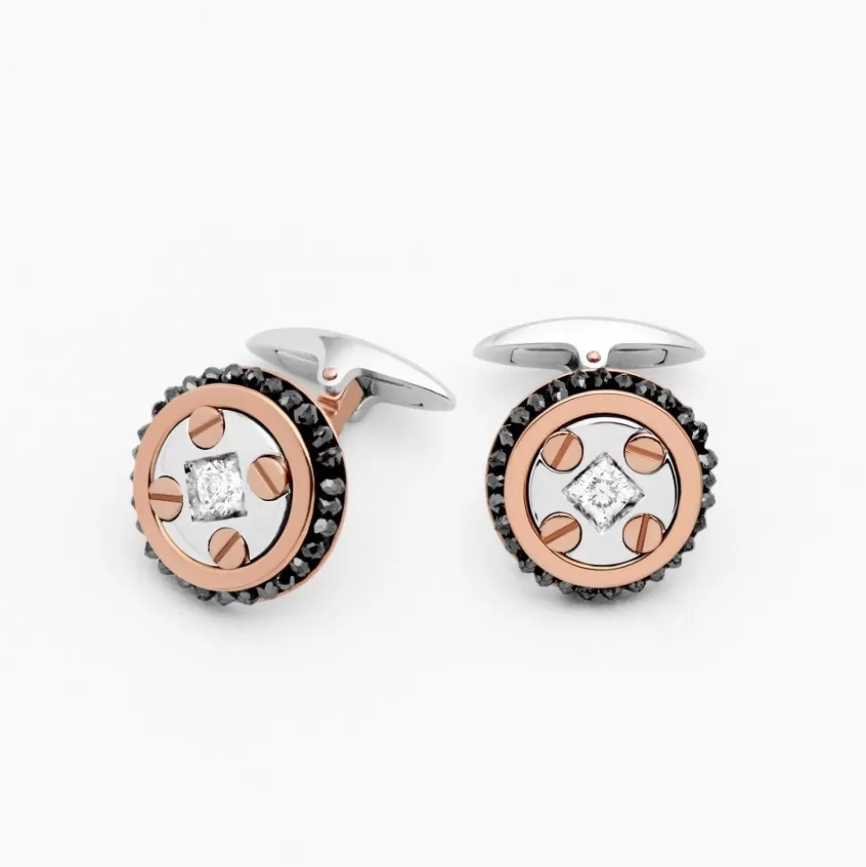 Gold Men'S Round Cufflinks.^Zancan Gioielli Clearance