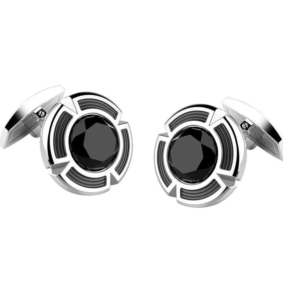 Silver Cufflinks With Onyx^Zancan Gioielli Store