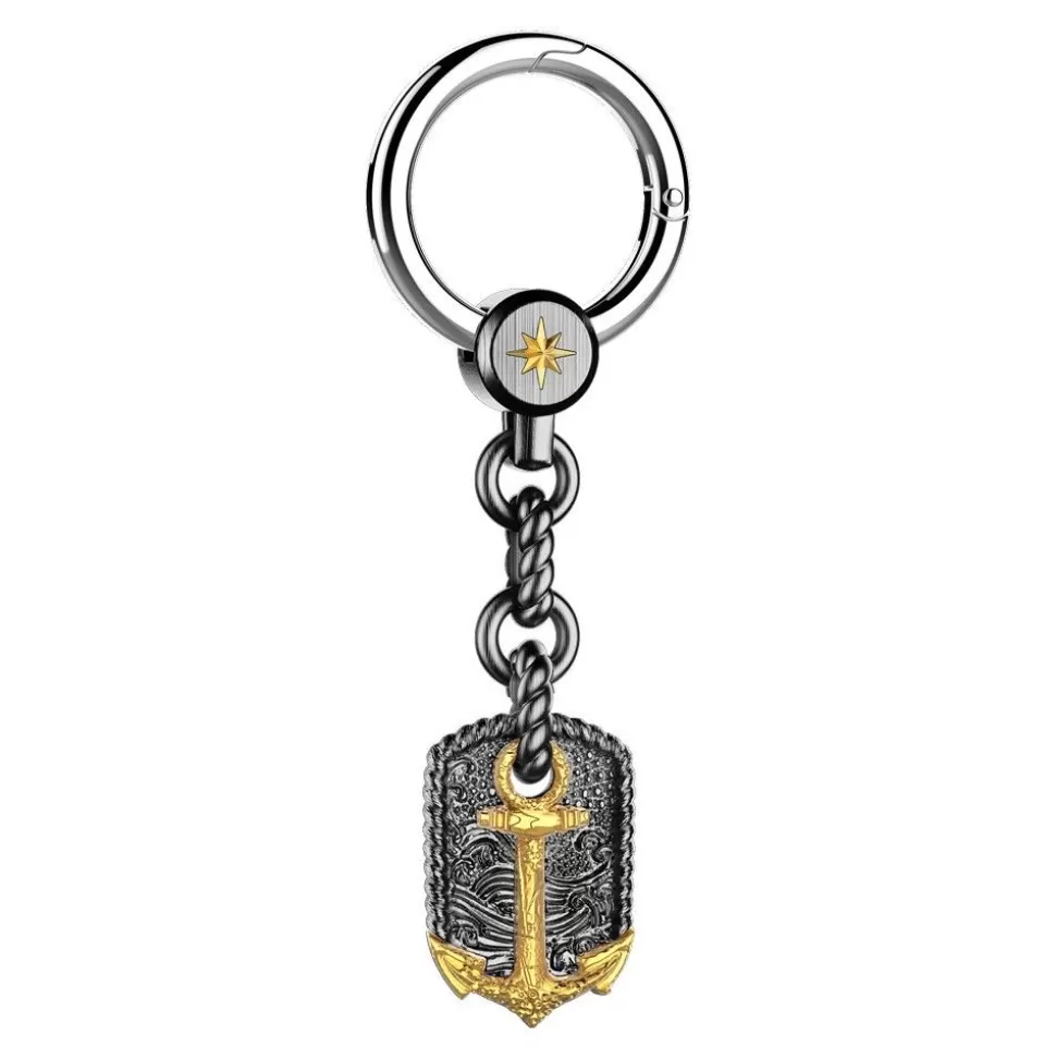 Silver Keychain With Anchor.^Zancan Gioielli Store