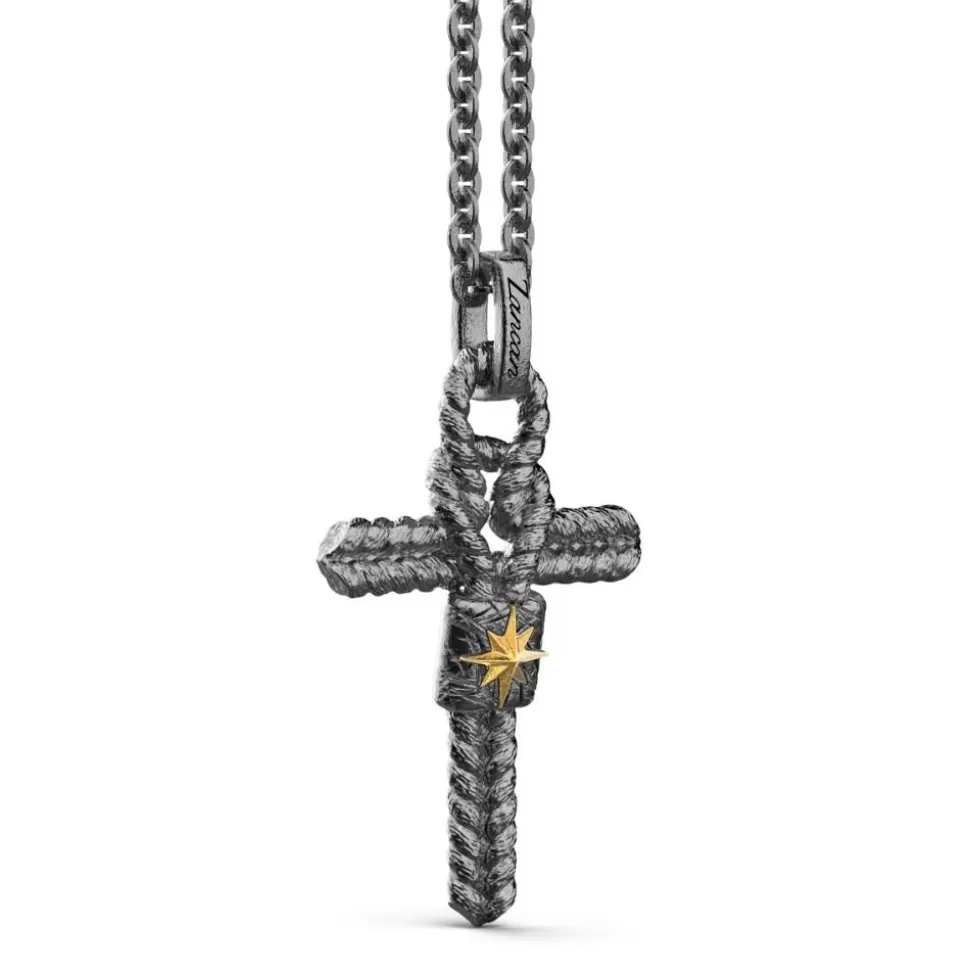 Silver Necklace With Cross And Small Knot.^Zancan Gioielli Store