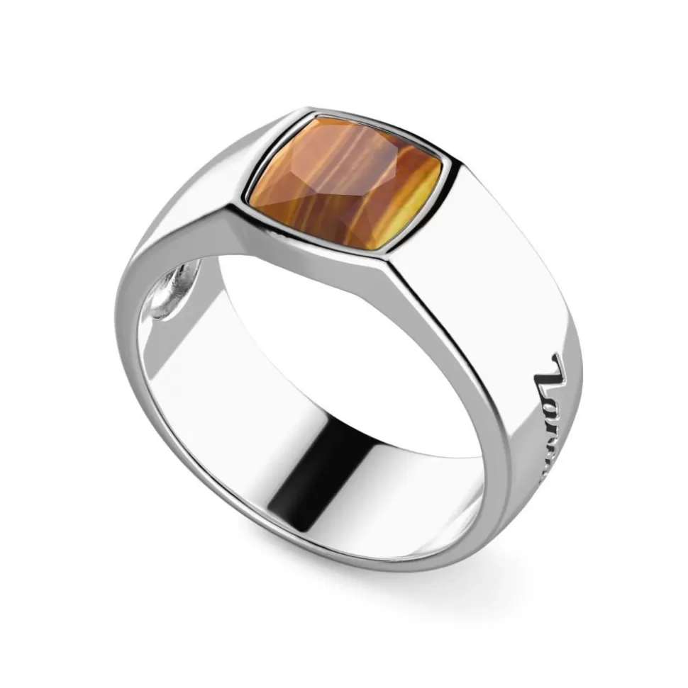 Silver Ring With Tiger'S Eye Stone.^Zancan Gioielli Outlet