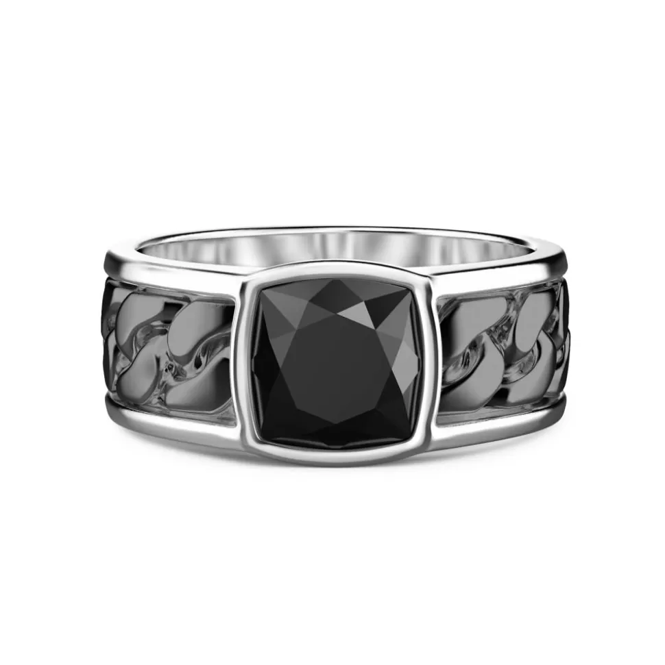 White And Black Silver Ring With Onyx.^Zancan Gioielli Cheap