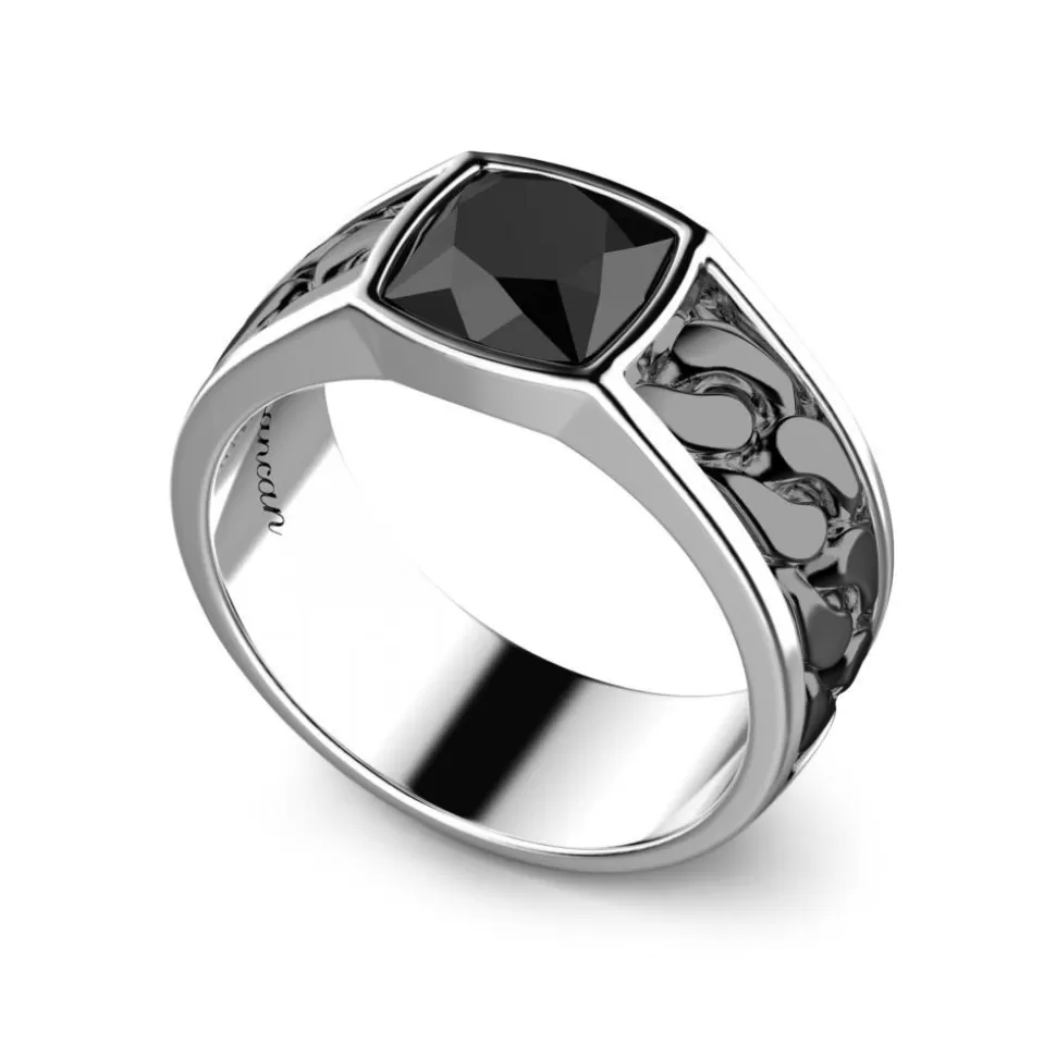 White And Black Silver Ring With Onyx.^Zancan Gioielli Cheap