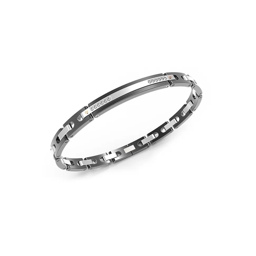 Zancan Black Steel And White Sapphire Bracelet.^Zancan Gioielli Cheap