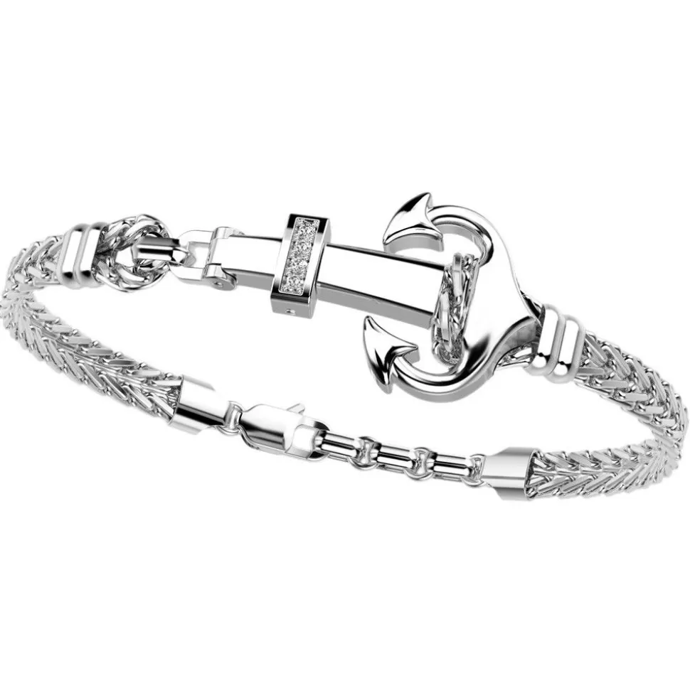 Zancan Bracelet With Silver Anchor And Stones.^Zancan Gioielli Clearance