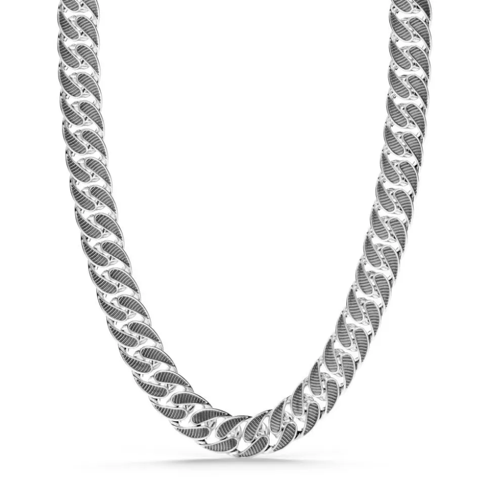 Zancan Broad Curb Chain Necklace With Black Striated Finished.^Zancan Gioielli Best