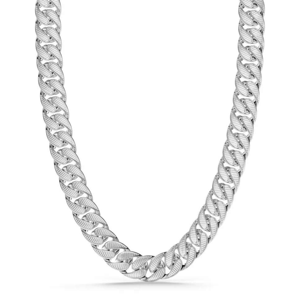 Zancan Broad Curb Chain Necklace With Striated Finish.^Zancan Gioielli Clearance