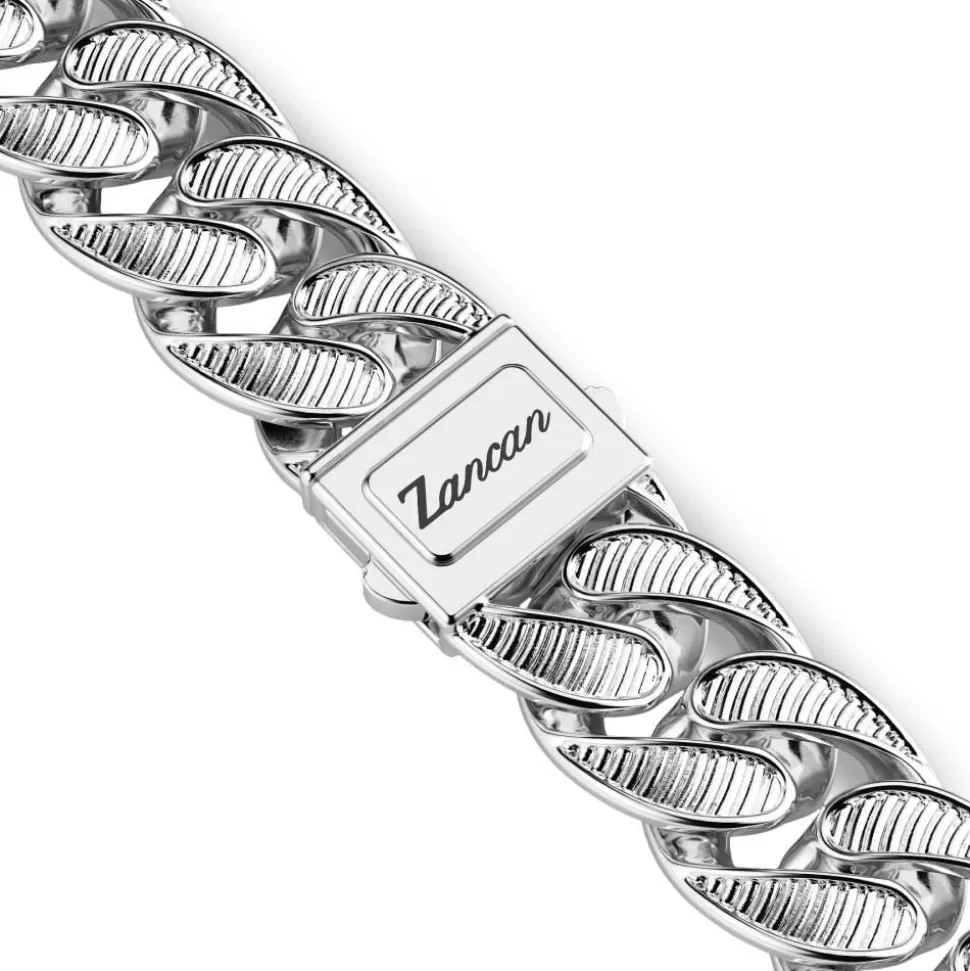 Zancan Broad Curb Chain Necklace With Striated Finish.^Zancan Gioielli Clearance