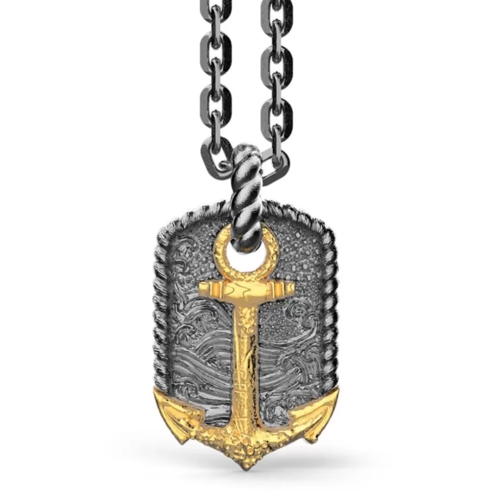 Zancan Burnished Silver Necklace With Anchor.^Zancan Gioielli Outlet