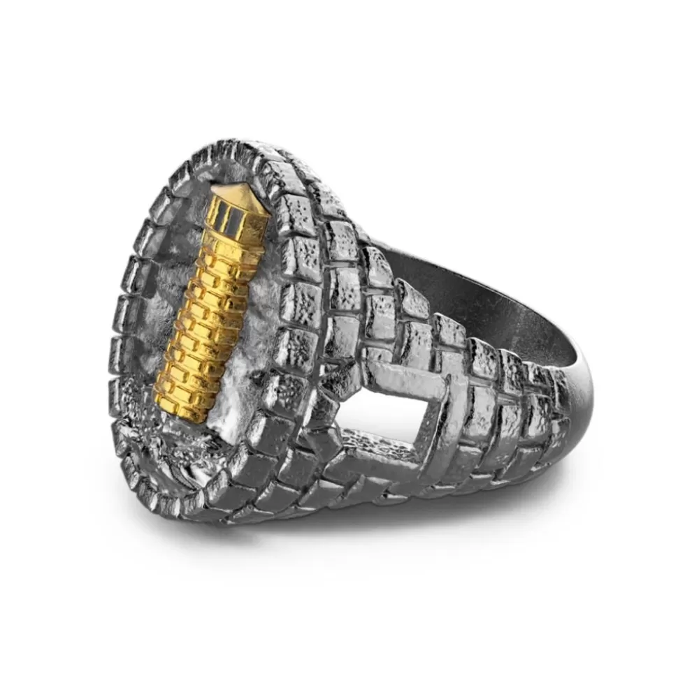 Zancan Burnished Silver Ring With Lighthouse.^Zancan Gioielli Store