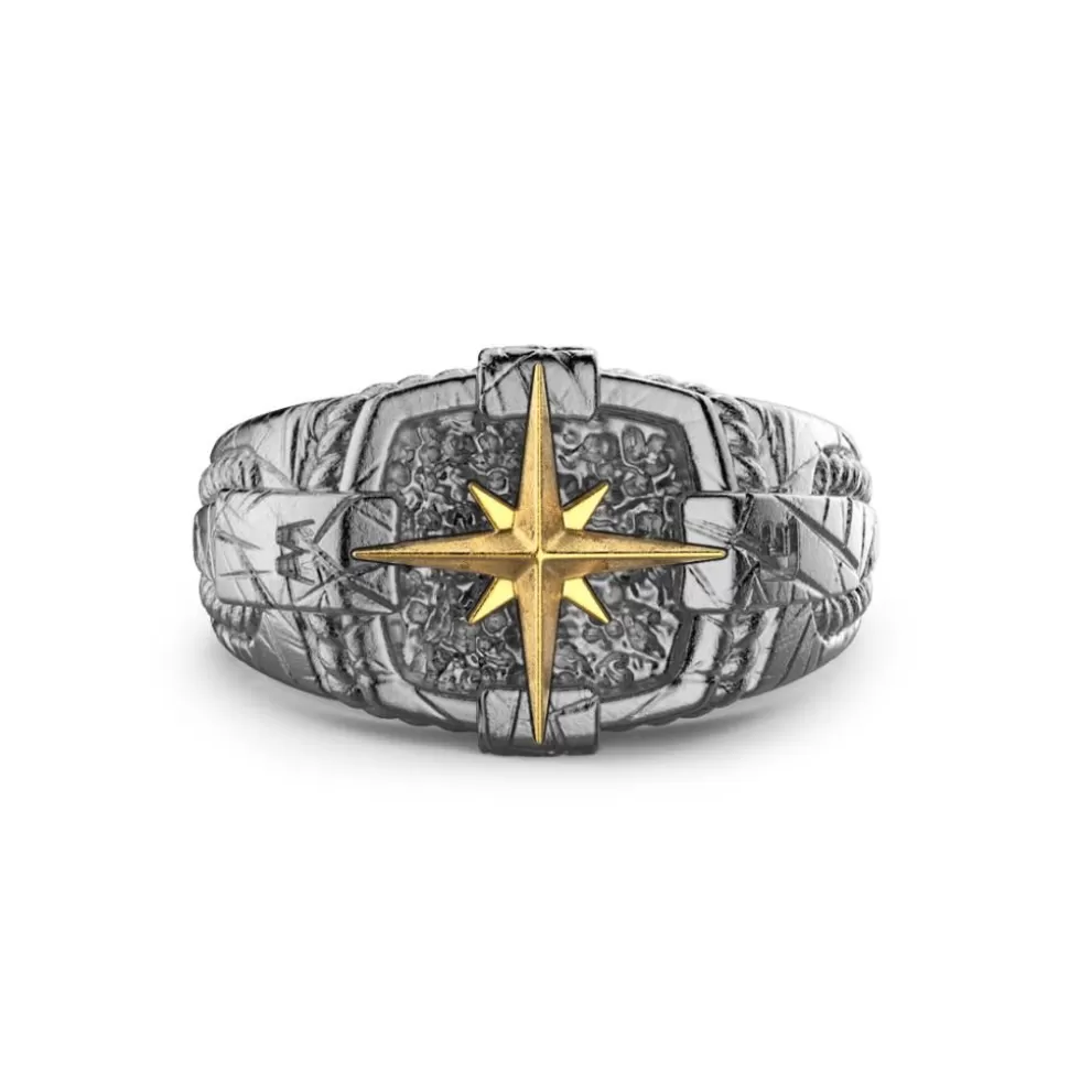 Zancan Burnished Silver Ring With Wind Rose.^Zancan Gioielli Clearance