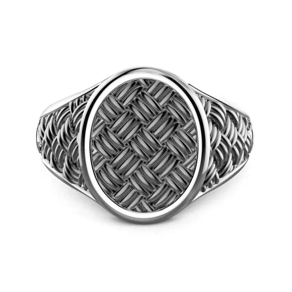 Zancan Burnished Silver Signet Ring.^Zancan Gioielli Cheap