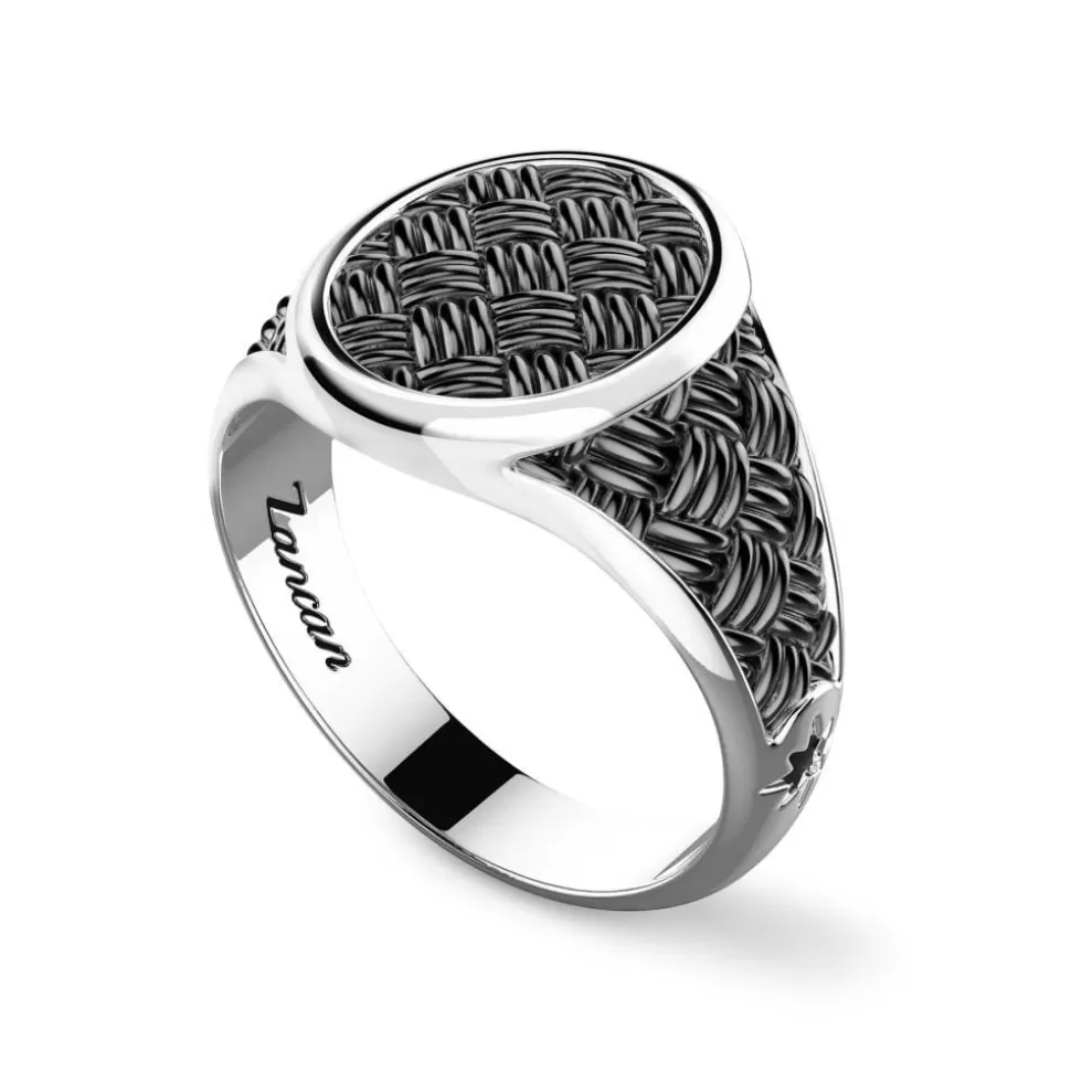 Zancan Burnished Silver Signet Ring.^Zancan Gioielli Cheap