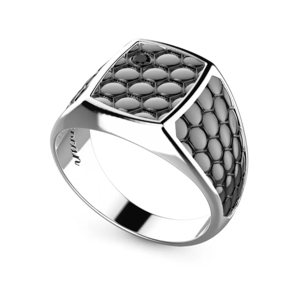 Zancan Burnished Silver Signet Ring.^Zancan Gioielli Sale