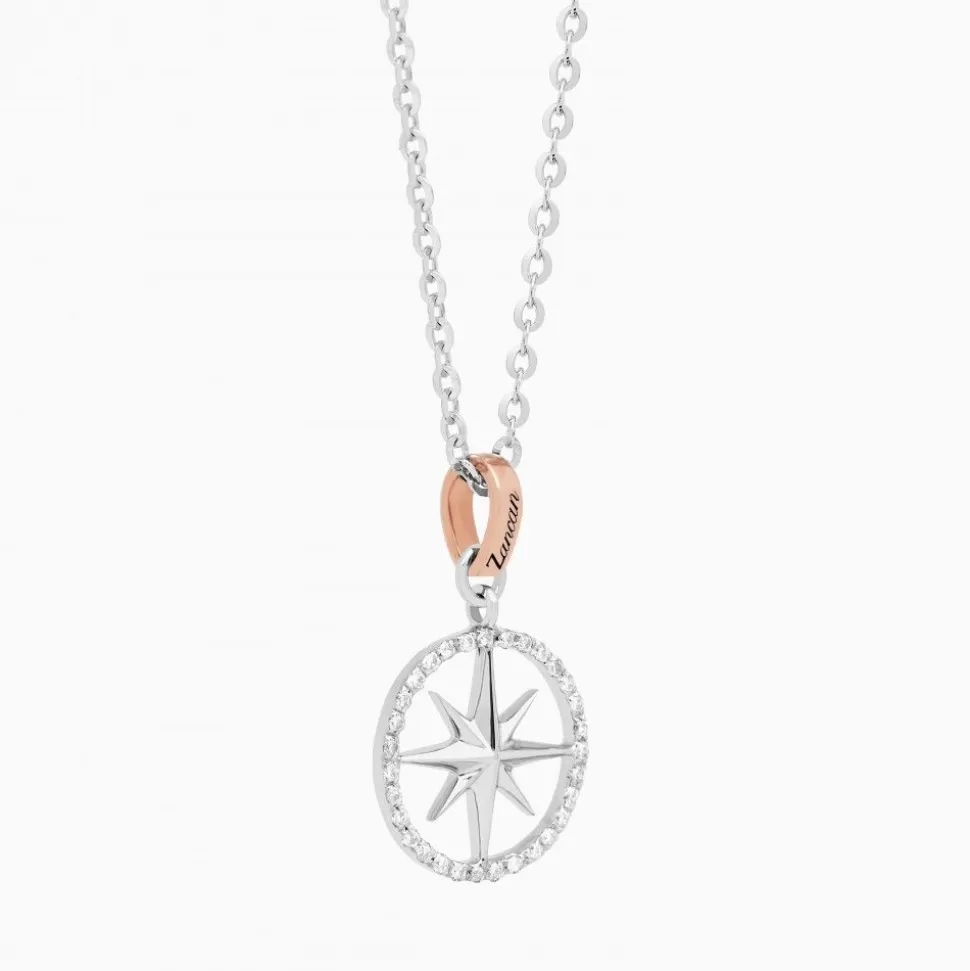 Zancan Gold Necklace With Wind Rose Pendant And Diamonds.^Zancan Gioielli Store