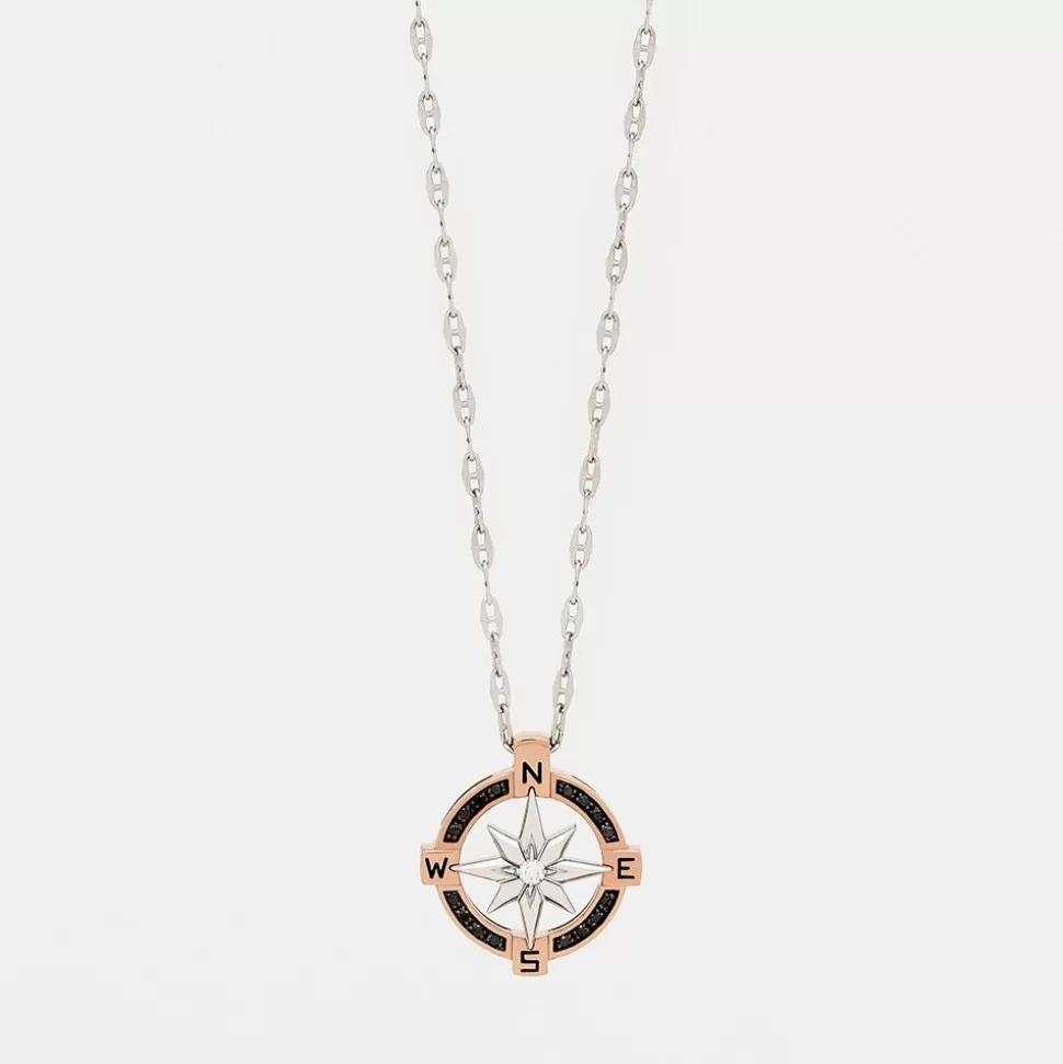 Zancan Gold Necklace With Wind Rose Pendant And Diamonds.^Zancan Gioielli Outlet