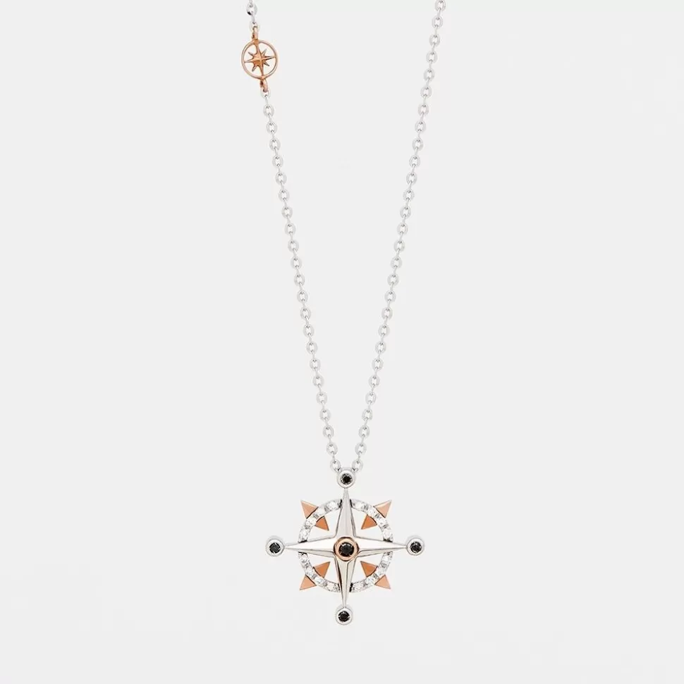 Zancan Gold Necklace With Wind Rose Pendant And Diamonds.^Zancan Gioielli Best