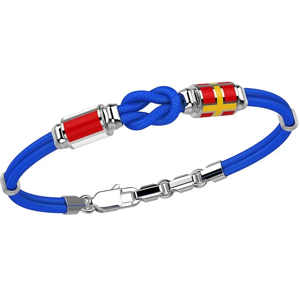 Zancan Kevlar Bracelet With Knot And Silver Nautical Flags.^Zancan Gioielli Cheap