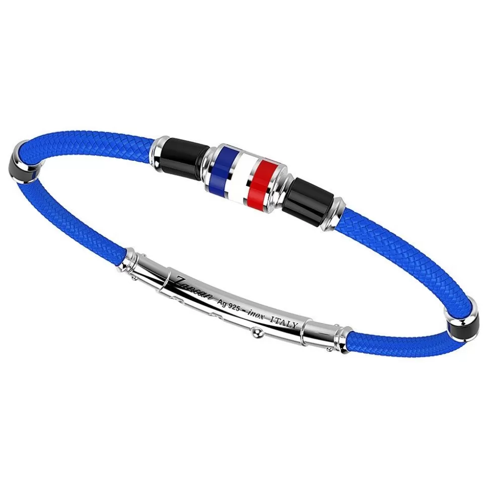 Zancan Kevlar Bracelet With Lacquered Silver Nautical Flag.^Zancan Gioielli Shop