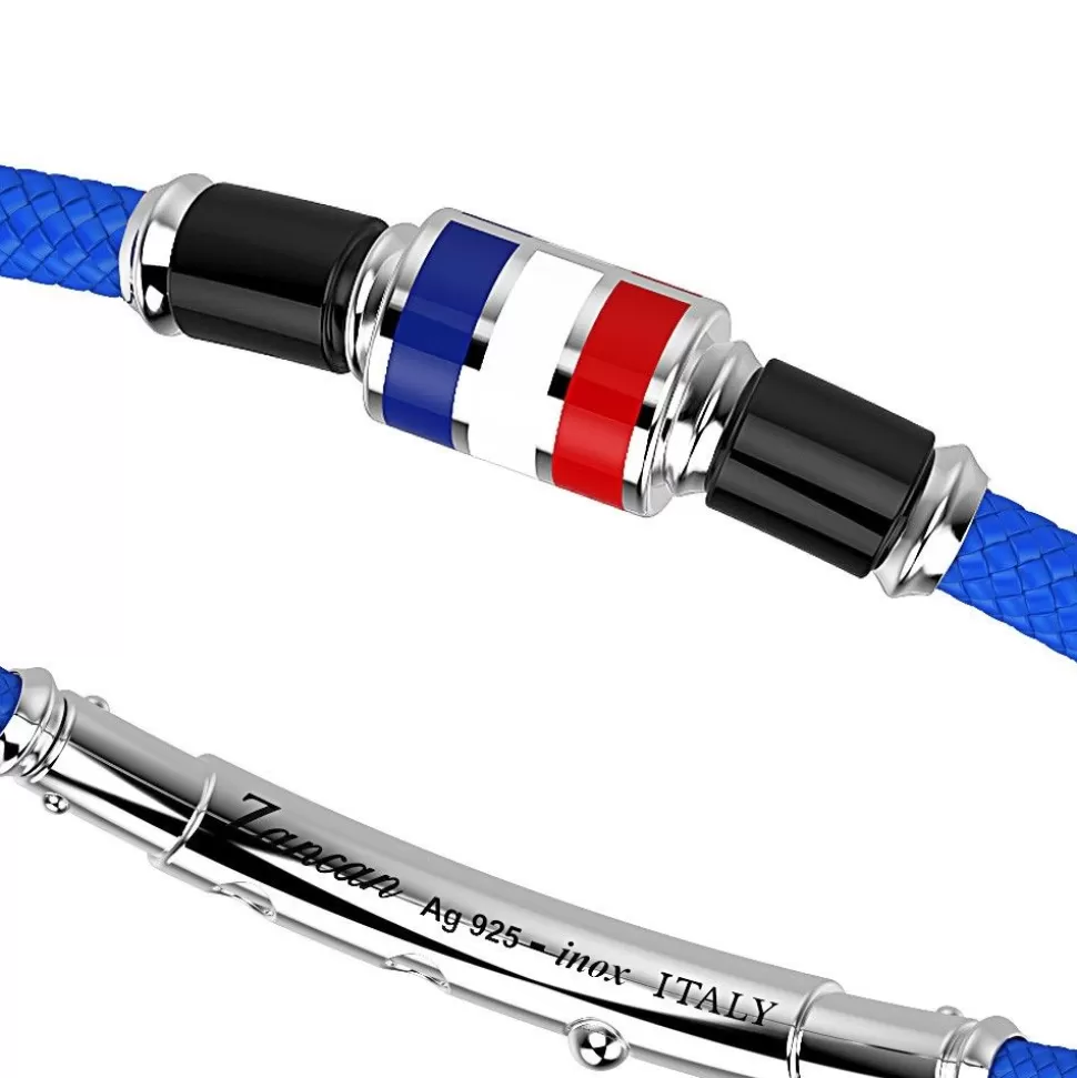 Zancan Kevlar Bracelet With Lacquered Silver Nautical Flag.^Zancan Gioielli Shop