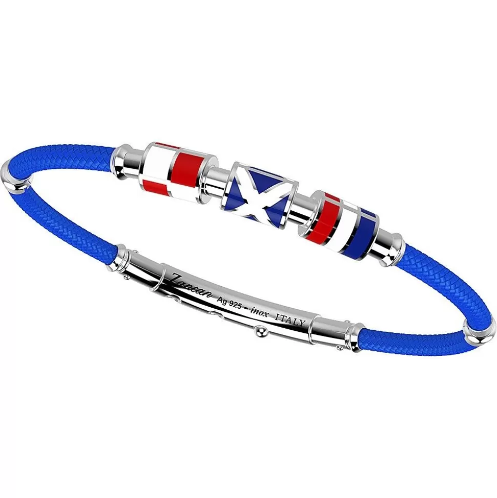 Zancan Kevlar Bracelet With Lacquered Silver Nautical Flags.^Zancan Gioielli Cheap