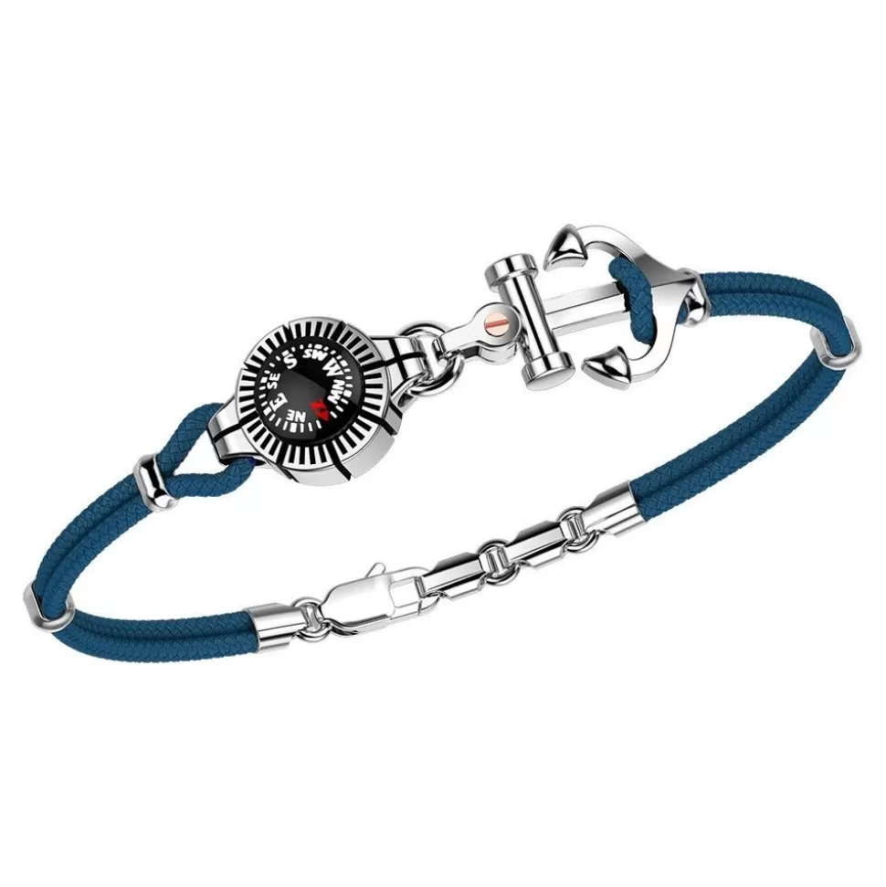 Zancan Kevlar Bracelet With Silver Anchor And Compass.^Zancan Gioielli Discount