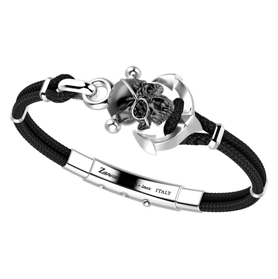 Zancan Kevlar Bracelet With Silver Skull.^Zancan Gioielli Clearance