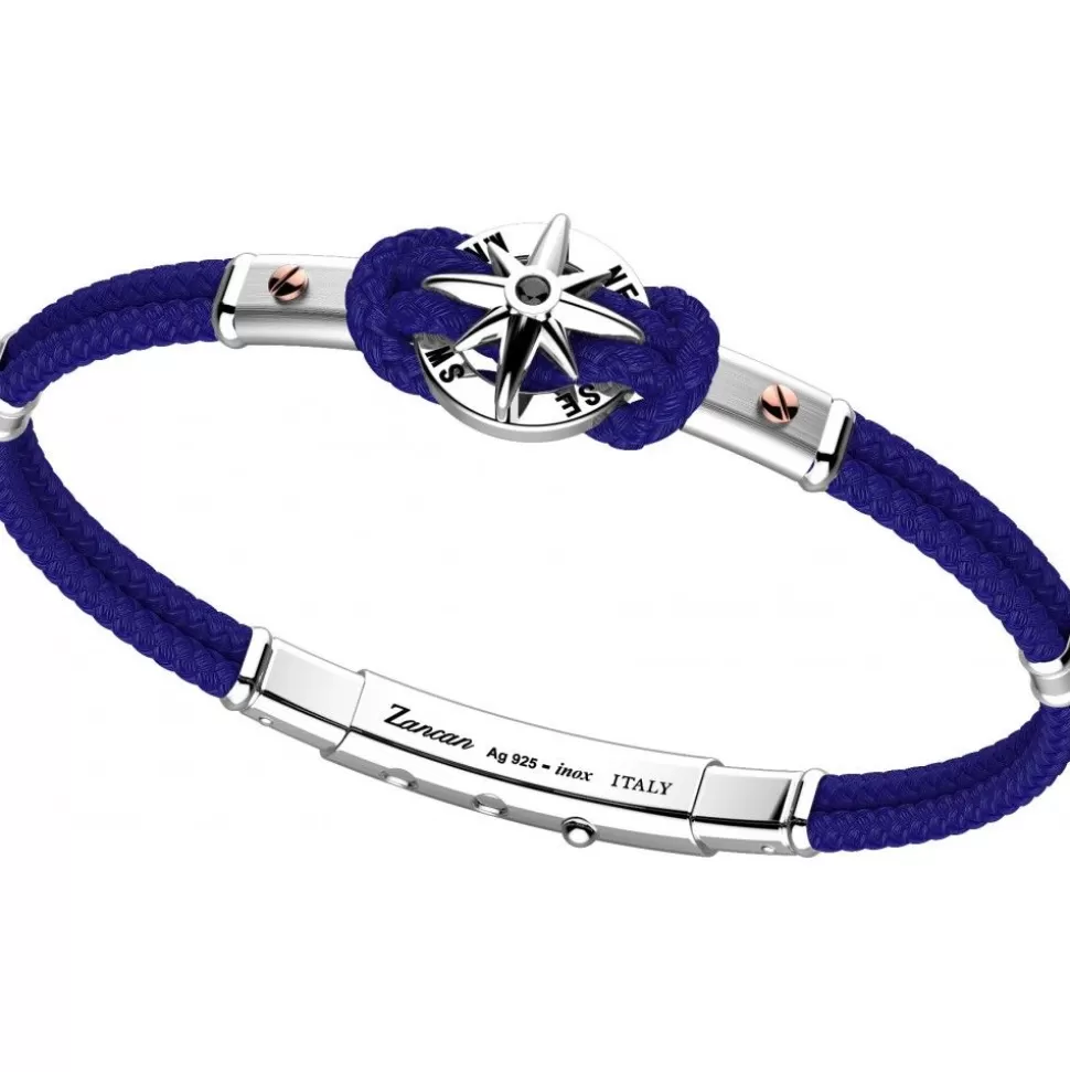 Zancan Kevlar Bracelet With Silver Wind Rose.^Zancan Gioielli Online