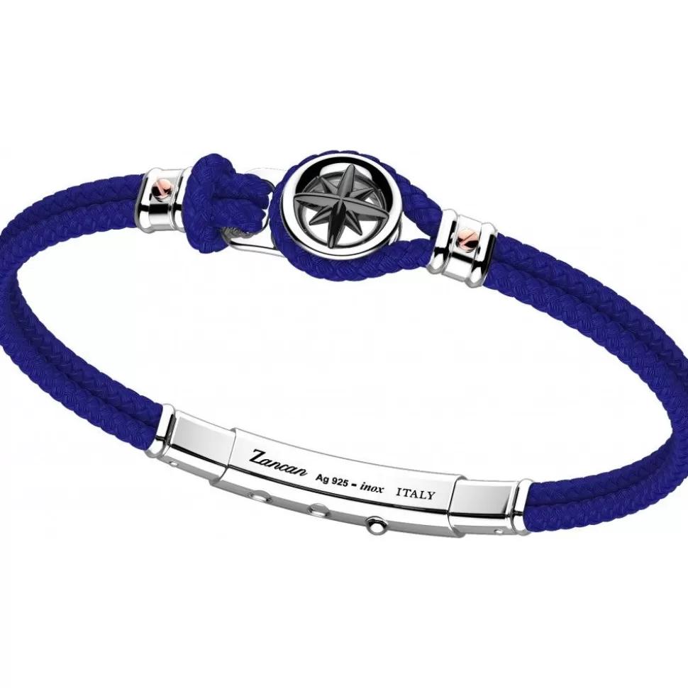 Zancan Kevlar Bracelet With Silver Wind Rose.^Zancan Gioielli Outlet