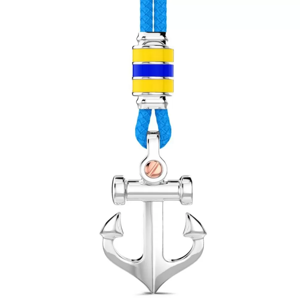 Zancan Kevlar Necklace With Silver Pendant And Anchor.^Zancan Gioielli Best