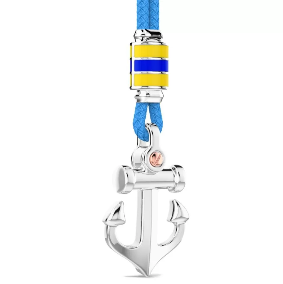 Zancan Kevlar Necklace With Silver Pendant And Anchor.^Zancan Gioielli Best