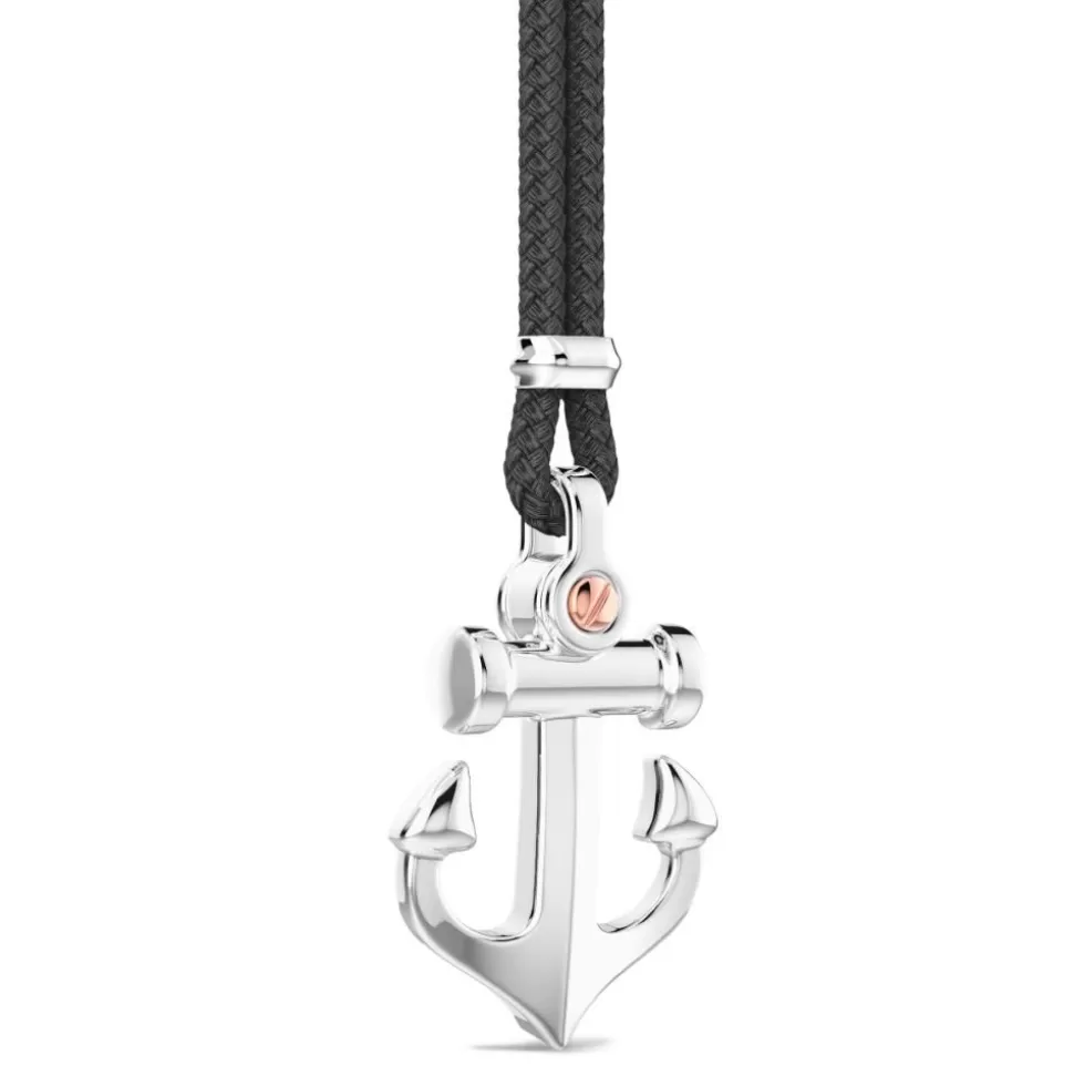 Zancan Kevlar Necklace With Silver Pendant And Anchor.^Zancan Gioielli Shop