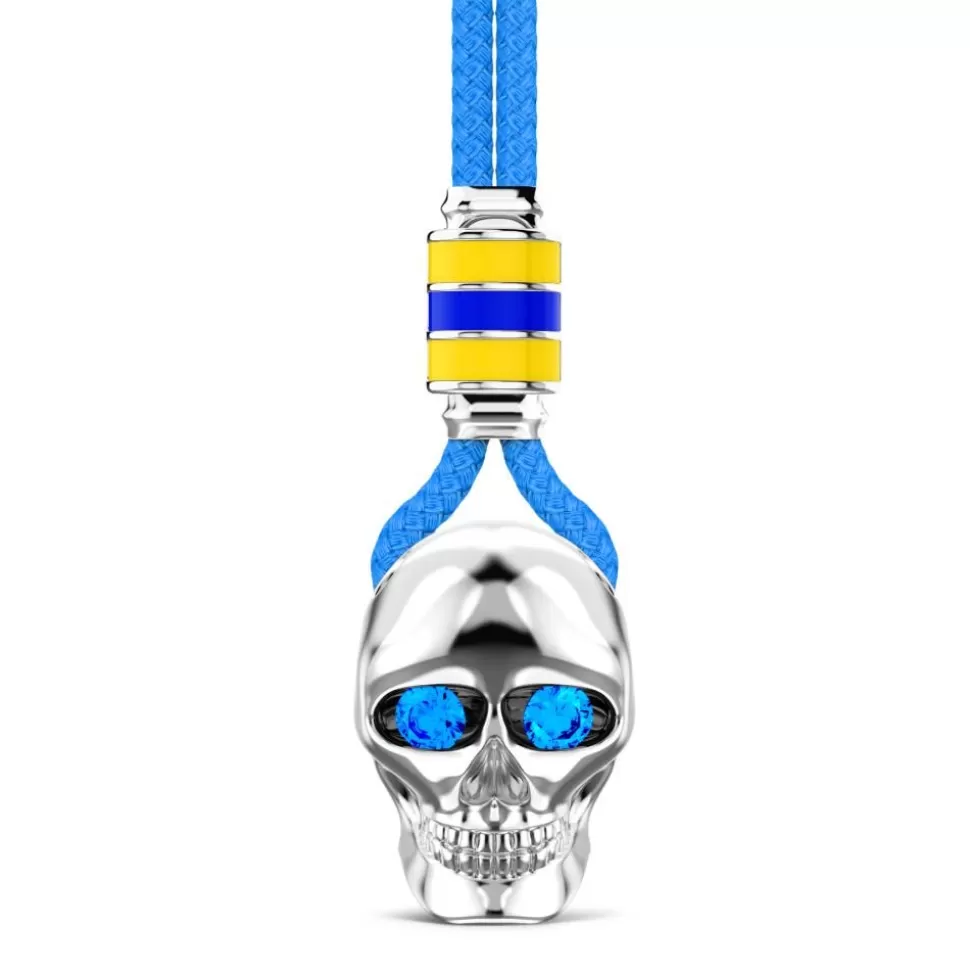 Zancan Kevlar Necklace With Silver Skull Pendant.^Zancan Gioielli Fashion