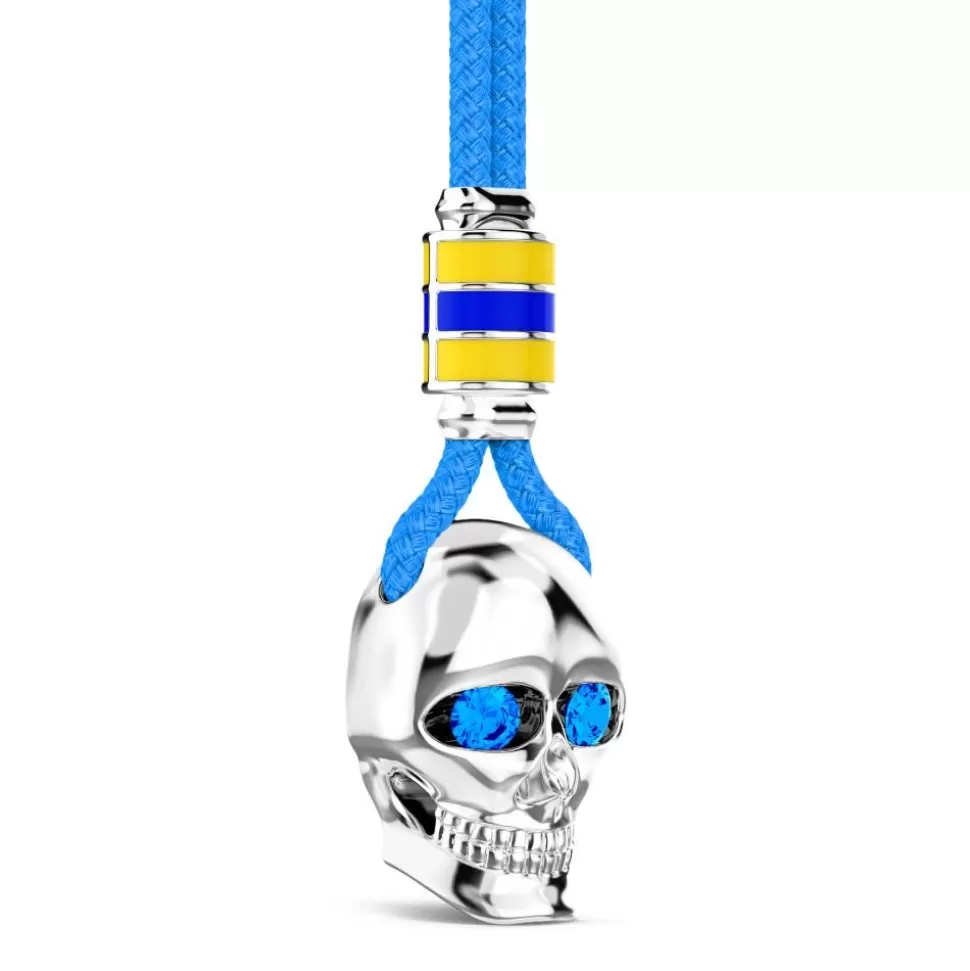 Zancan Kevlar Necklace With Silver Skull Pendant.^Zancan Gioielli Fashion