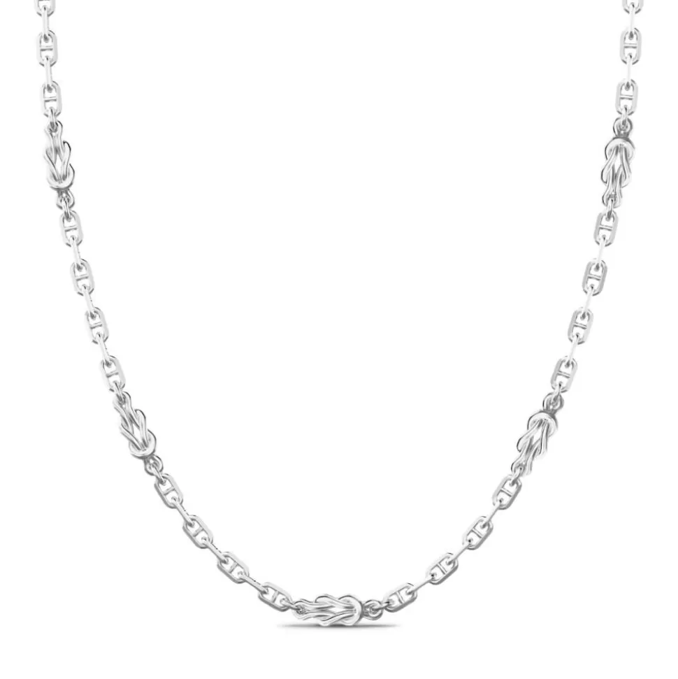 Zancan Link-Only Silver Necklace With Flat Knots.^Zancan Gioielli Cheap