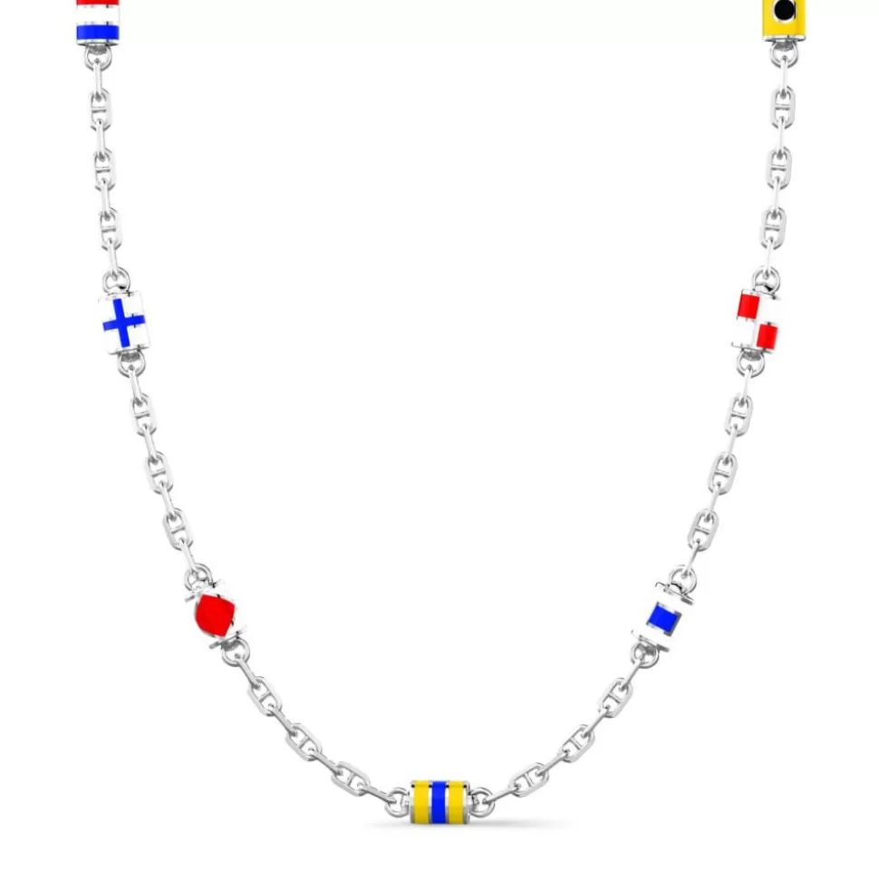 Zancan Link-Only Silver Necklace With Nautical Flags.^Zancan Gioielli Best Sale