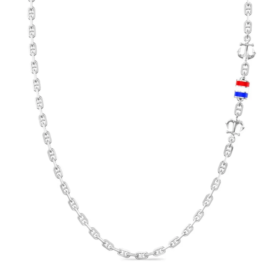 Zancan Link-Only Silver Necklace With Nautical Flags.^Zancan Gioielli Hot