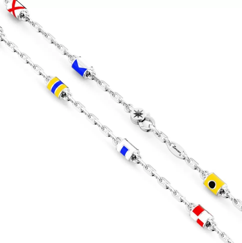 Zancan Link-Only Silver Necklace With Nautical Flags.^Zancan Gioielli Best Sale