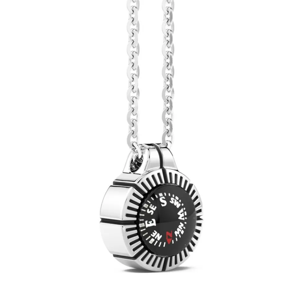 Zancan Necklace With Black Silver Compass.^Zancan Gioielli Best