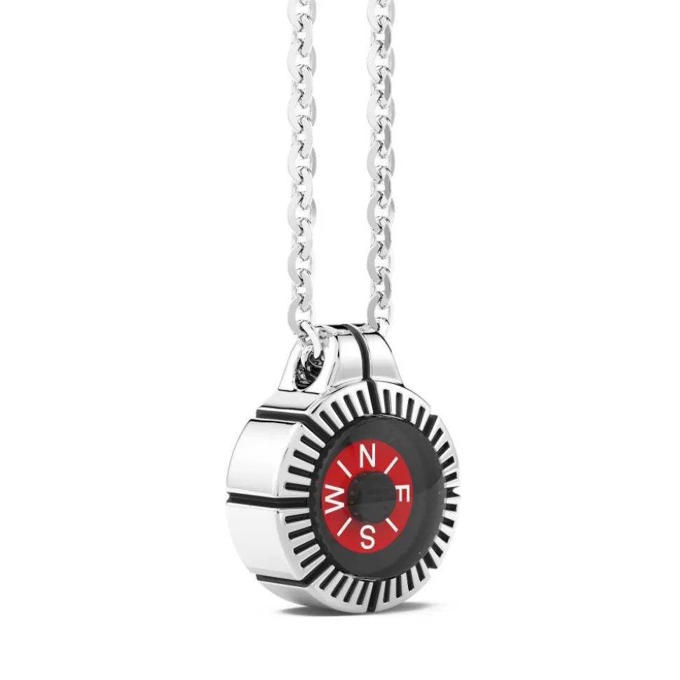 Zancan Necklace With Red Silver Compass.^Zancan Gioielli Best