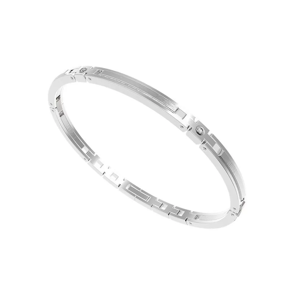 Zancan Rigid Glossy And Polished Steel Bracelet.^Zancan Gioielli Shop