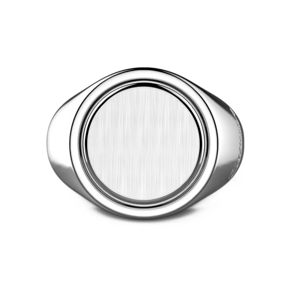 Zancan Round Silver Signet Ring.^Zancan Gioielli Shop